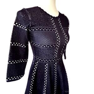 Driscoll Fit & Flare Knit Skater Dress, Navy/White Small